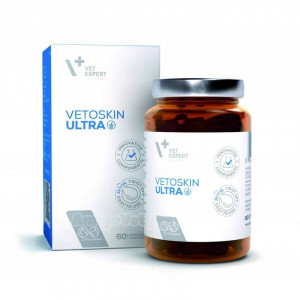 VETEXPERT VETOSKIN ULTRA papildbarība suņiem kaķiem Jūtīga, atopiska āda KAPS N60